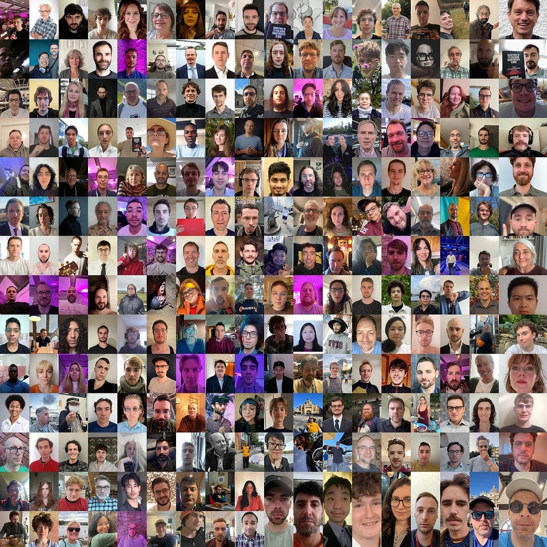 A large collage of many individual headshots showing a diverse group of people of different ages, genders, and backgrounds, arranged in a grid.